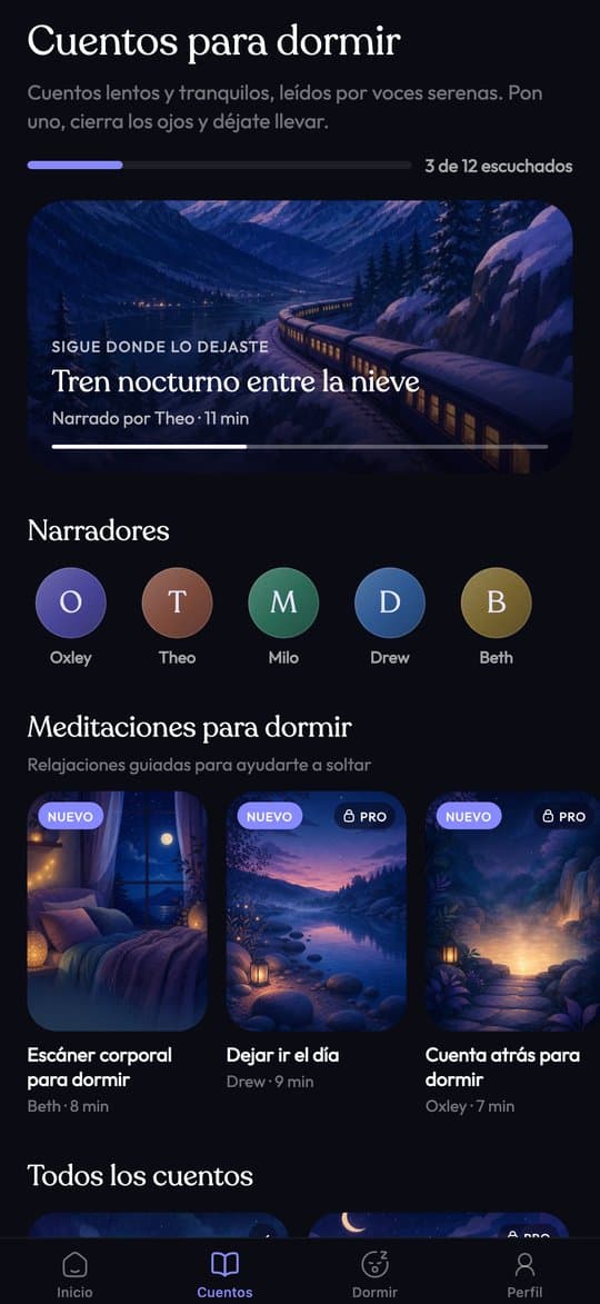 Historias para dormir en Sleepy