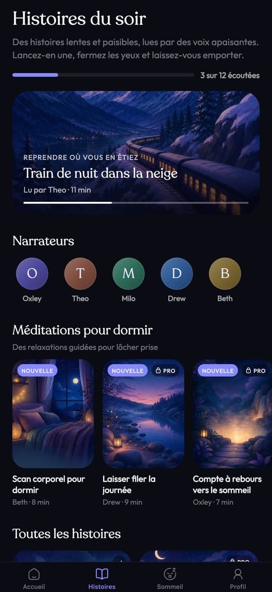 Les histoires pour dormir dans Sleepy